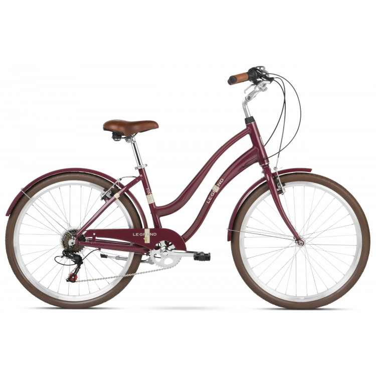 Mestský retro bicykel Kross 26'' Le Grand Pave 1 6-prevodový Hliníkový 16" lesklý, bordový Mestský retro bicykel Kross 26'' Le Grand Pave 1 6-prevodový Hliníkový 16" lesklý, bordový